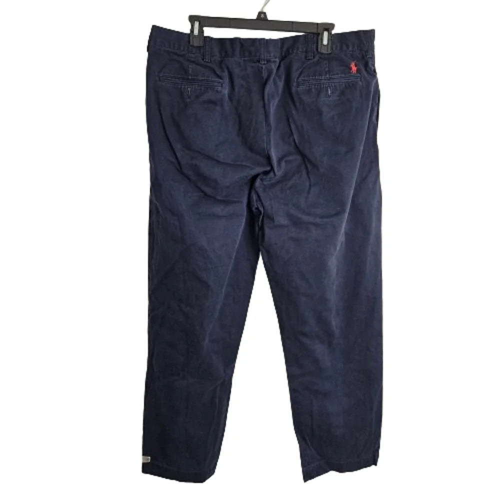 Polo Ralph Lauren Black Straight Mid Rise Pleated Men's Chino Ethan Pants 40x32